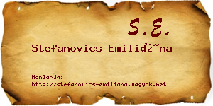 Stefanovics Emiliána névjegykártya